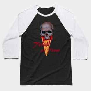 Trick or treat Halloween skull Baseball T-Shirt